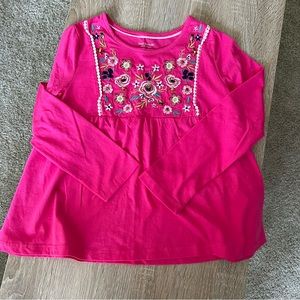 NWOT Isaac Mizrahi Pink Embroidered Long Sleeve Top